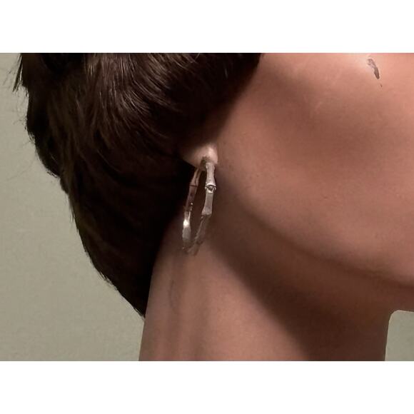 John Hardy Sterling Bamboo Collection 1.5” HOOP (38mm) EARRINGS 10g - Picture 3 of 6